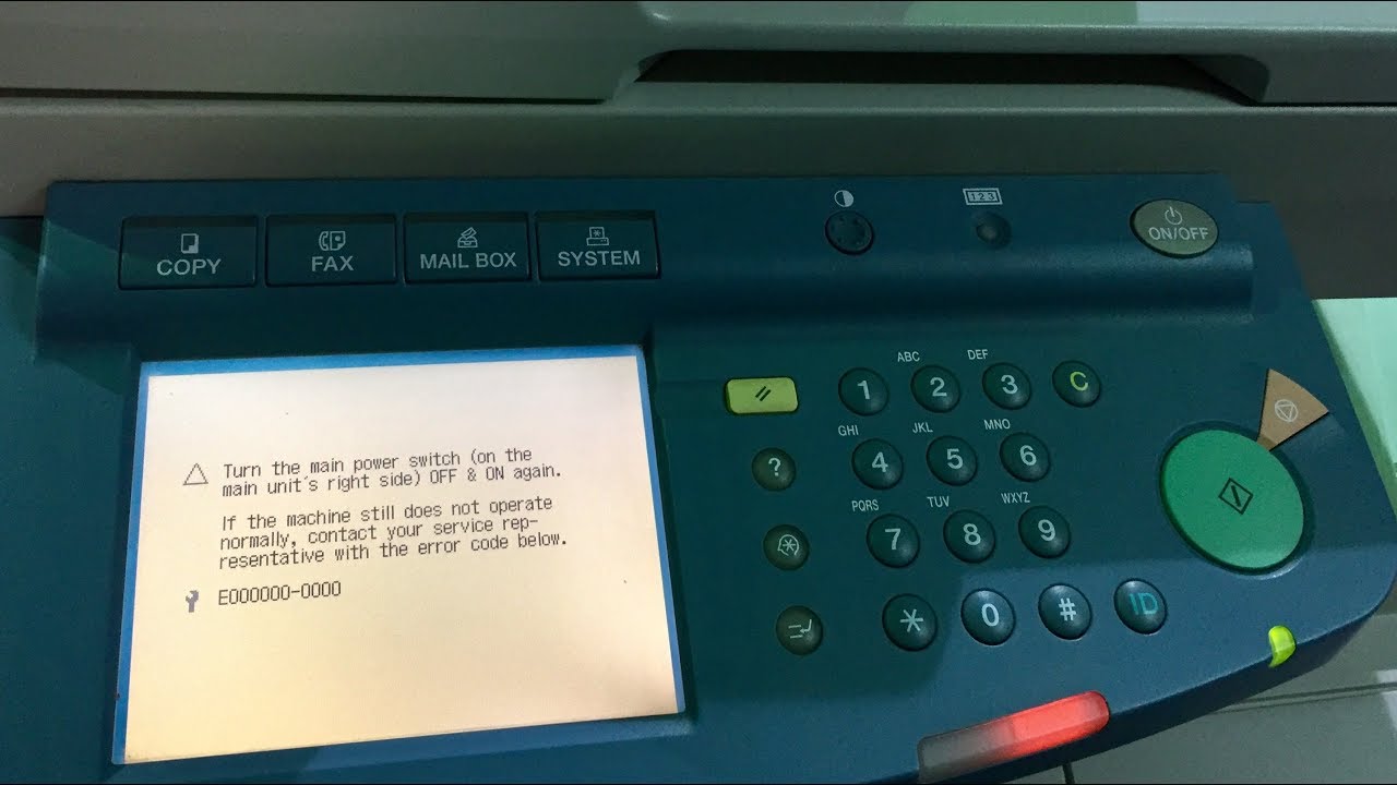 Error Messages fax machines